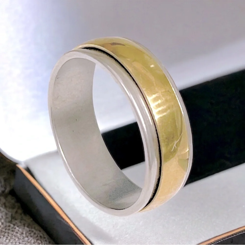 Stainless Steel Two Tones Band Ring Men’s/Women’s